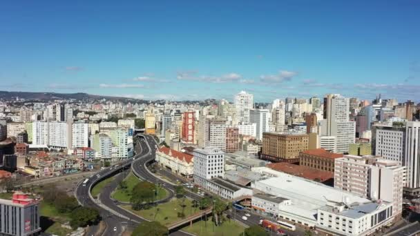 Downtown Porto Alegre Brazil Rio Grande Sul State Cityscape Tourism — 图库视频影像