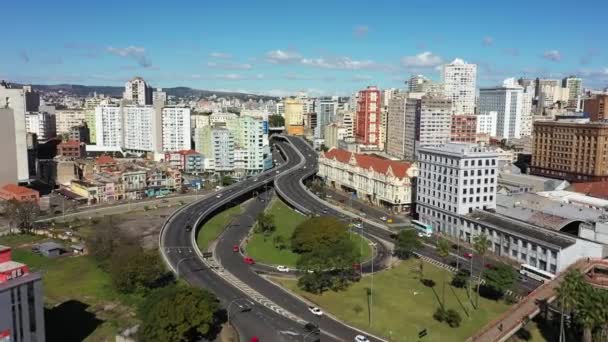 Centro Porto Alegre Brasil Rio Grande Sul Paisaje Urbano Turismo — Vídeo de stock