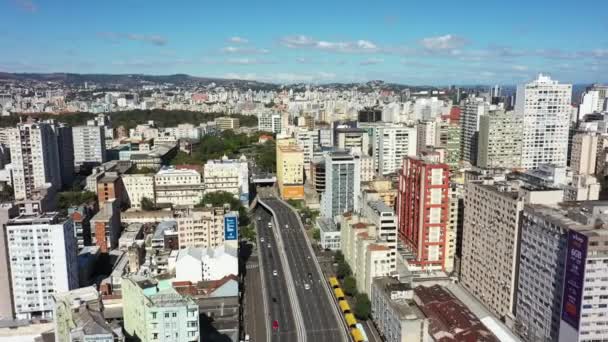 Πόρτο Αλέγκρε Βραζιλία Βραζιλιάνικη Πόλη Ορόσημο Κτίρια Στο Κέντρο Της — Αρχείο Βίντεο