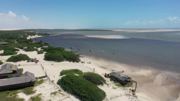 Dunas Areia Montanhas Lagoas Água Chuva Paraíso Nordeste Brasileiro Destinos — Vídeo de Stock