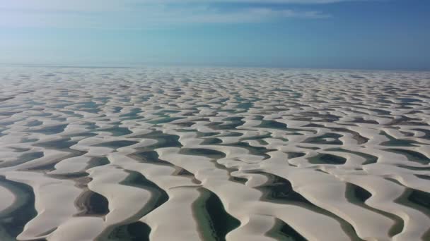 Sand Dunes Mountains Rain Water Lagoons Northeast Brazilian Paradise World — 图库视频影像