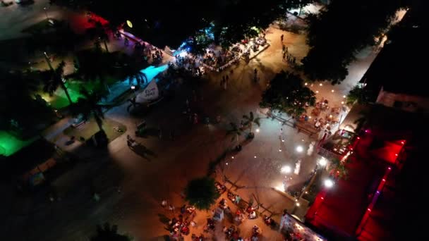 Nacht Luftaufnahme Der Brasilianischen Wahrzeichen Historischen Zentrum Von Regenwasserseen Und — Stockvideo