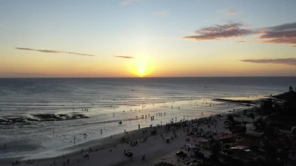 ジェリコ ブラジル 休暇旅行のための日没の熱帯風景 ブラジル北東部 国際旅行先 — ストック動画
