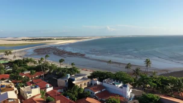 Paysage Panoramique Jericoacoara Ceara Brésil Dunes Sable Pittoresques Lacs Eau — Video