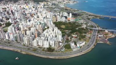 Florianopolis eyaletinin şehir merkezi Santa Catarina Brezilya. Tropikal ada. Uluslararası seyahat yerleri.