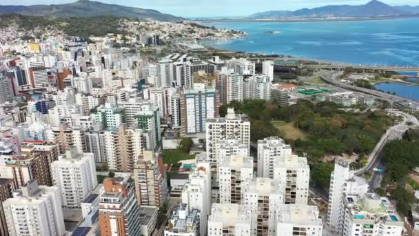 Paisagem Praia Tropical Ilha Florianópolis Estado Santa Catarina Brasil Ilha — Vídeo de Stock