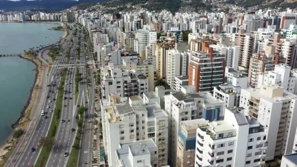 Tropische Strand Landschap Van Florianopolis Eiland Staat Santa Catarina Brazilië — Stockvideo