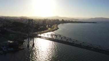 Florianopolis eyaletinin şehir merkezi Santa Catarina Brezilya. Tropikal ada. Uluslararası seyahat yerleri.