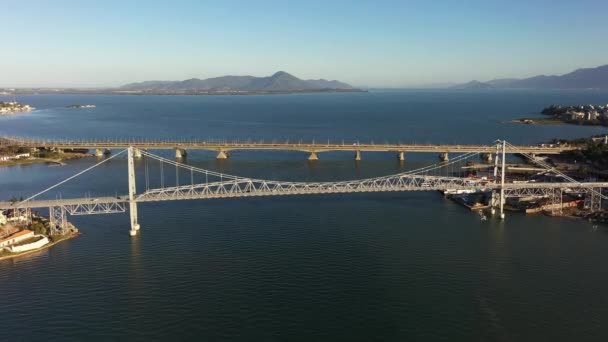 Tropische Strandlandschaft Der Insel Florianopolis Bundesstaat Santa Catarina Brasilien Tropische — Stockvideo