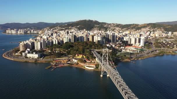 Cityscape Downtown Florianópolis State Santa Catarina Brasil Ilha Tropical Destinos — Vídeo de Stock