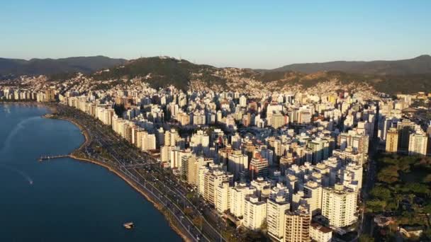 Destinație Vară Peisaj Tropical Reper Plajă Statul Brazilian Santa Catarina — Videoclip de stoc