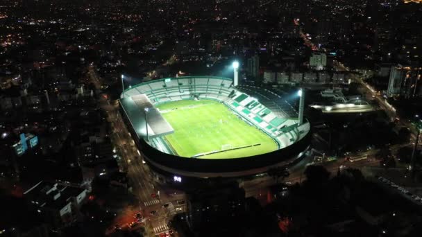 Nachtpanorama Luftaufnahme Der Innenstadt Von Curitiba Brasilien Südliche Region Des — Stockvideo