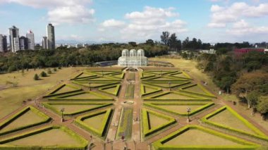 Curitiba Brezilya 'nın havadan manzarası. Brezilya 'nın başkenti Parana' daki eğlence parkı. Seyahat yerleri.