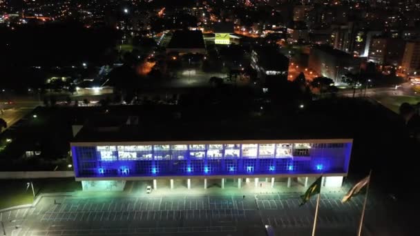 Ночной Панорамный Вид Центр Города Куритиба Бразилия Южный Регион Страны — стоковое видео