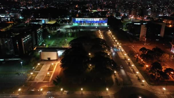 Ночной Панорамный Вид Центр Города Куритиба Бразилия Южный Регион Страны — стоковое видео