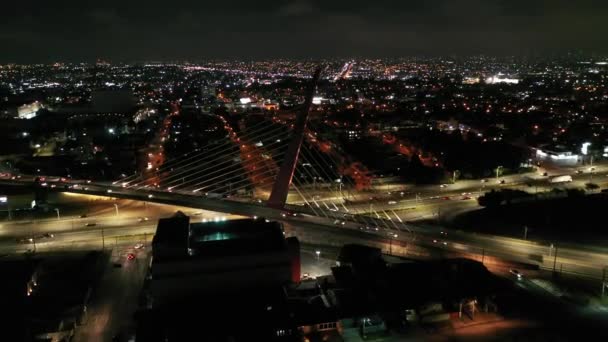 Night Panorama Aerial View Downtown Curitiba Brazil South Region Country — Stockvideo