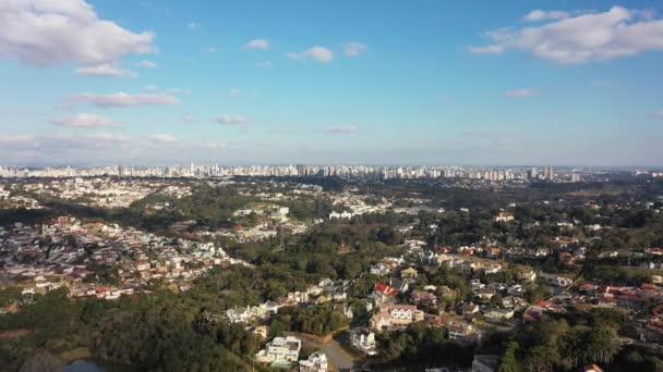 Aerial Landscape Curitiba Brazil Leisure Park Downtown Capital City Brazilian — Stockvideo