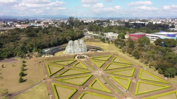 Luchtlandschap Van Curitiba Brazilië Recreatiepark Het Centrum Van Hoofdstad Van — Stockvideo