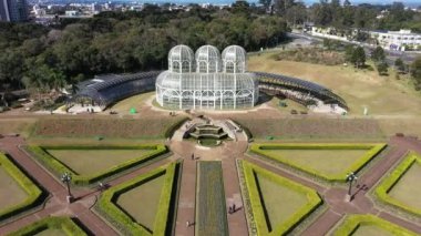 Curitiba Brezilya 'nın havadan manzarası. Brezilya 'nın başkenti Parana' daki eğlence parkı. Seyahat yerleri.