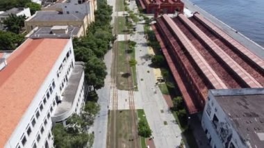 Rio de Janeiro Brezilya 'da yaz seyahatinin havadan manzarası. Coast City 'nin simgesi. Tropik seyahat. Yaz manzarası.