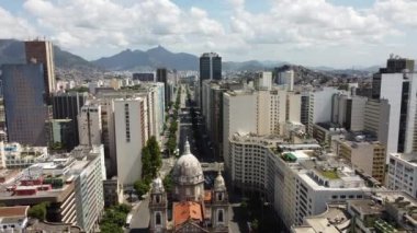 Rio de Janeiro Brezilya 'nın panoramik hava manzarası. Uluslararası seyahat simgesi. Tatil yeri