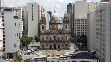 Rio de Janeiro Brezilya 'da yaz seyahatinin havadan manzarası. Coast City 'nin simgesi. Tropik seyahat. Yaz manzarası.