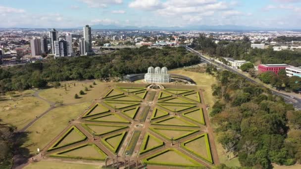 Paisaje Aéreo Curitiba Brasil Parque Ocio Centro Ciudad Capital Del — Vídeos de Stock