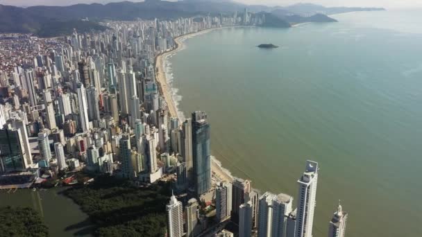 Cidade Costeira Balneario Camboriu Santa Catarina Região Sul Brasil Destino — Vídeo de Stock