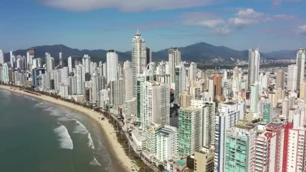 Seaside Coastal City Balneario Camboriu Santa Catarina State Brazil Brazilian — Stockvideo