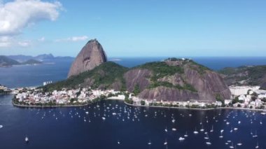 Rio de Janeiro Brezilya 'nın panoramik hava manzarası. Uluslararası seyahat simgesi. Tatil yeri