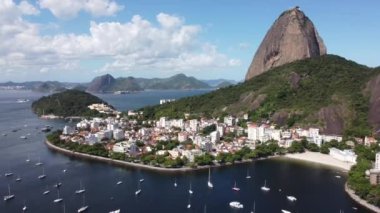 Rio de Janeiro Brezilya 'nın panoramik hava manzarası. Uluslararası seyahat simgesi. Tatil yeri