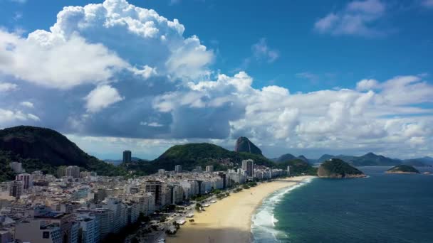 Krajobraz Lotniczy Rio Janeiro Brazylia Tropikalna Sceneria Plaży Pocztówka Nadmorskiego — Wideo stockowe