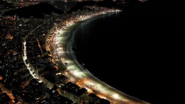 Nachtpanorama Luftaufnahme Von Rio Janeiro Brasilien Internationales Reiseziel Urlaubsziel — Stockvideo