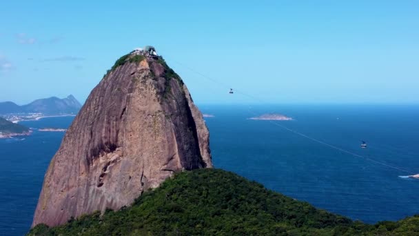 Εναέρια Τοπίο Του Ρίο Ντε Τζανέιρο Βραζιλία Τροπικό Τοπίο Παραλίας — Αρχείο Βίντεο
