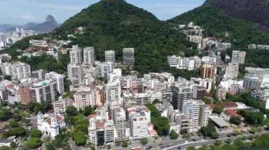 Rio de Janeiro Brezilya 'nın panoramik hava manzarası. Uluslararası seyahat simgesi. Tatil yeri