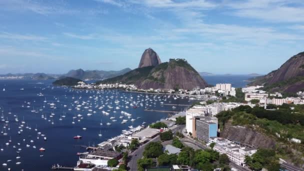 Vista Aérea Panorâmica Rio Janeiro Brasil Marco Internacional Viagens Destino — Vídeo de Stock