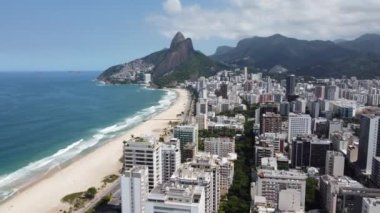 Rio de Janeiro Brezilya 'nın panoramik hava manzarası. Uluslararası seyahat simgesi. Tatil yeri
