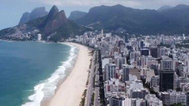 Rio de Janeiro Brezilya 'nın panoramik hava manzarası. Uluslararası seyahat simgesi. Tatil yeri