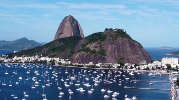 Paesaggio Aereo Viaggi Estivi Rio Janeiro Brasile Punto Riferimento Della — Video Stock