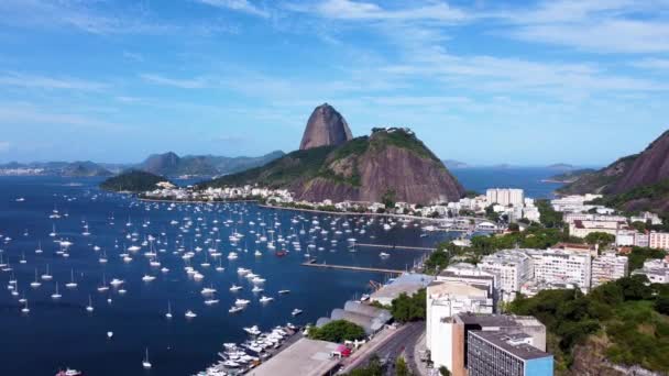 Panoramic Aerial View Rio Janeiro Brazil International Travel Landmark Vacation — Stock Video