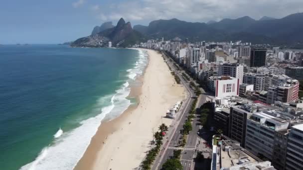 Luftaufnahme Von Rio Janeiro Brasilien Tropische Strandkulisse Postkarte Der Küstenstadt — Stockvideo