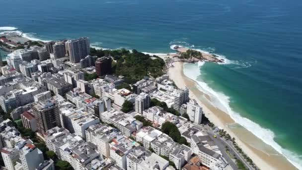 Panoramiczny Widok Lotu Ptaka Rio Janeiro Brazylia Międzynarodowy Punkt Orientacyjny — Wideo stockowe