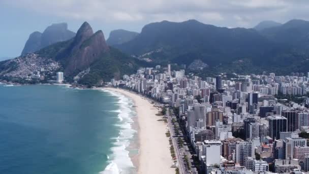Paisagem Aérea Viagens Verão Rio Janeiro Brasil Marco Cidade Costeira — Vídeo de Stock