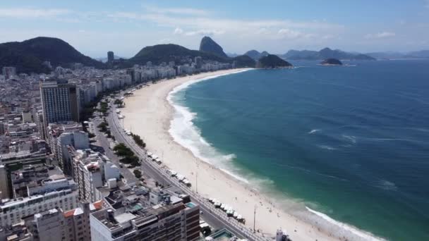 Luftaufnahme Von Rio Janeiro Brasilien Tropische Strandkulisse Postkarte Der Küstenstadt — Stockvideo