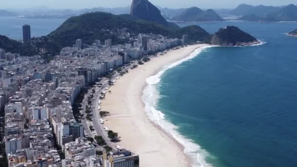 Luftaufnahme Von Rio Janeiro Brasilien Tropische Strandkulisse Postkarte Der Küstenstadt — Stockvideo