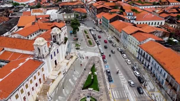 Pemandangan Panorama Dari Bangunan Bersejarah Ibu Kota Maranhao Pusat Kota — Stok Video
