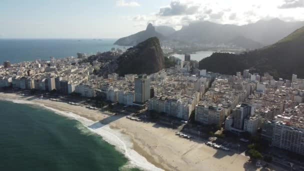 Panoramiczny Widok Lotu Ptaka Rio Janeiro Brazylia Międzynarodowy Punkt Orientacyjny — Wideo stockowe