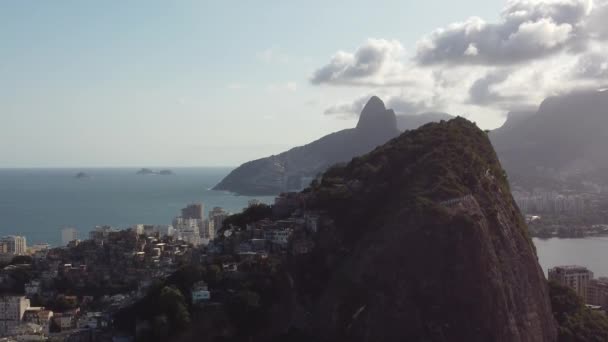 Paesaggio Aereo Viaggi Estivi Rio Janeiro Brasile Punto Riferimento Della — Video Stock