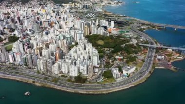 Florianopolis eyaletinin şehir merkezi Santa Catarina Brezilya. Tropikal ada. Uluslararası seyahat yerleri.