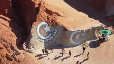 Yaz seyahati. Tropik bir manzara. Brezilya 'nın Ceara eyaletindeki plaj simgesi. Kuzeydoğu Brezilya.